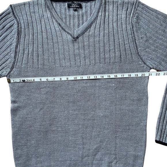 INC Mens V Neck Grey Pullover Sweater XL - Picture 9 of 12